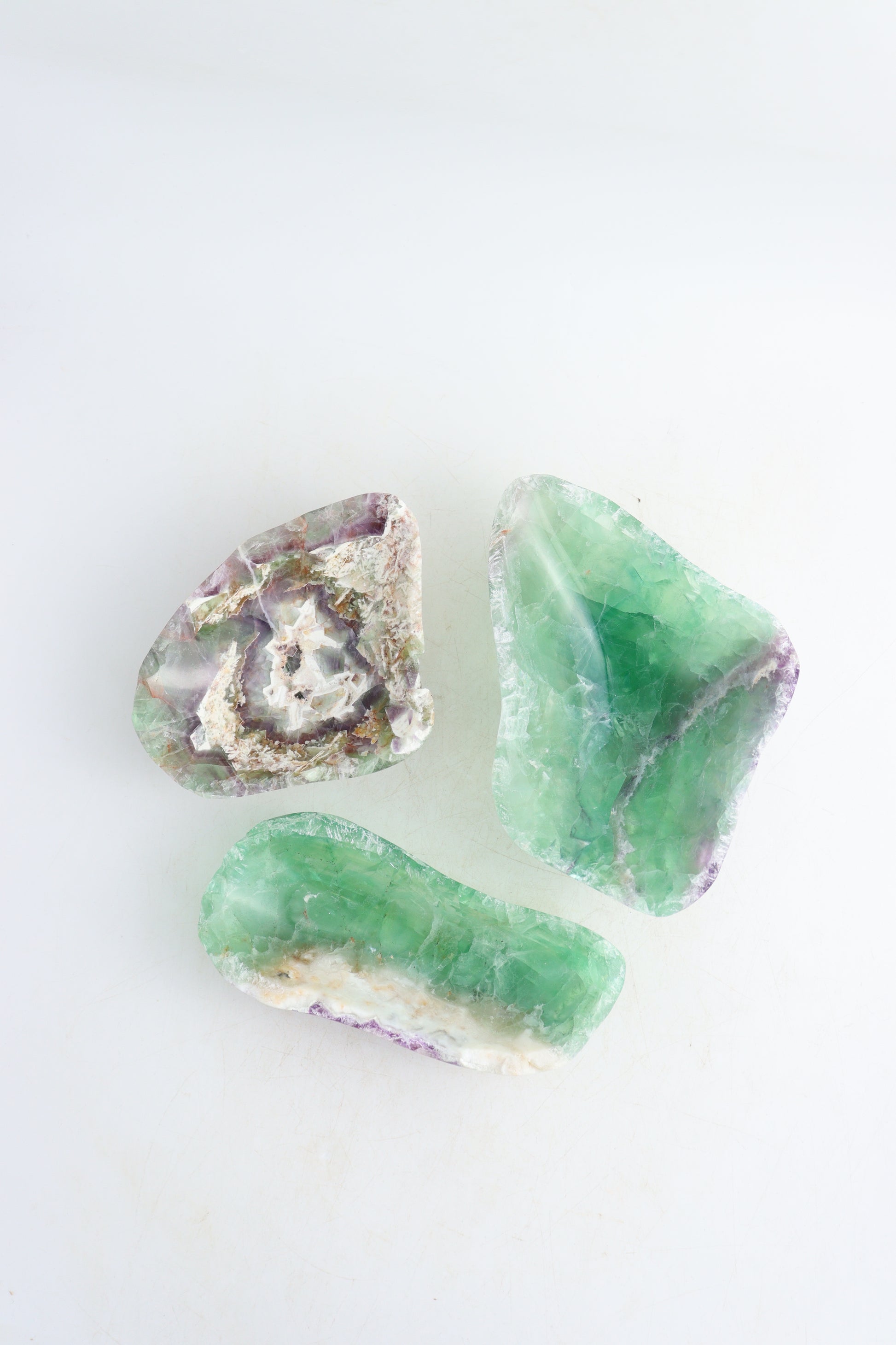 Fluorite Bowls Set of 3 - Expert Supplier of Wholesale Crystals & Bulk Gemstones