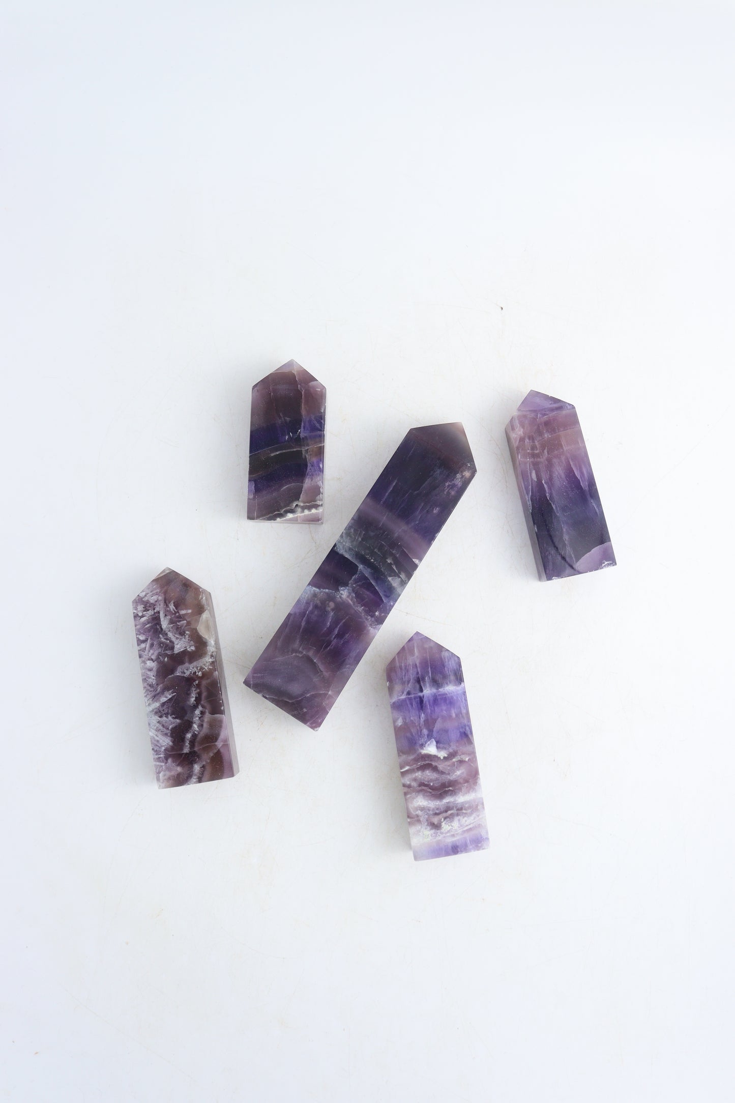 Fluorite Towers Set of 5 - Expert Supplier of Wholesale Crystals & Bulk Gemstones