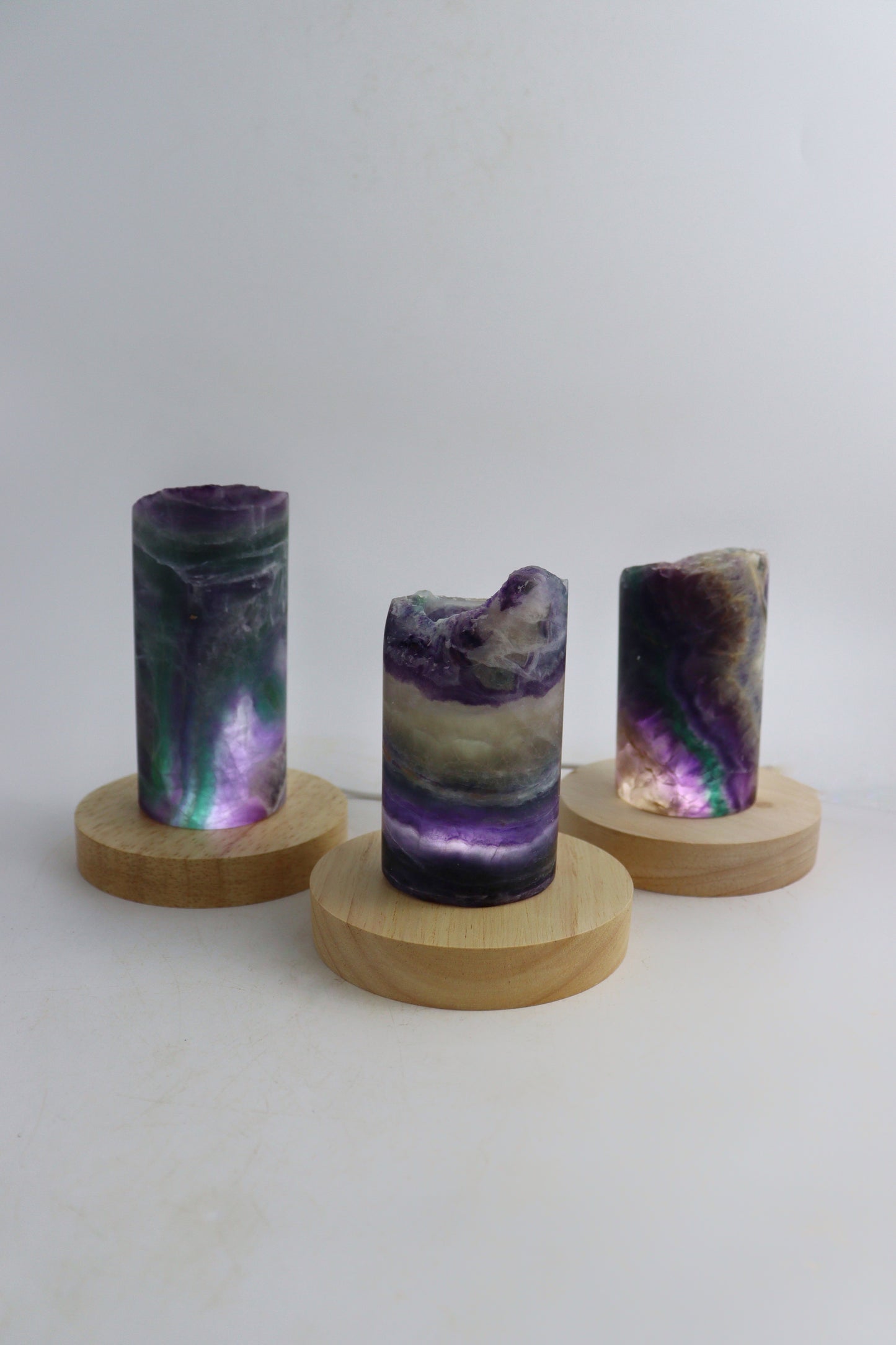 Fluorite Lamps Set of 3 - Expert Supplier of Wholesale Crystals & Bulk Gemstones