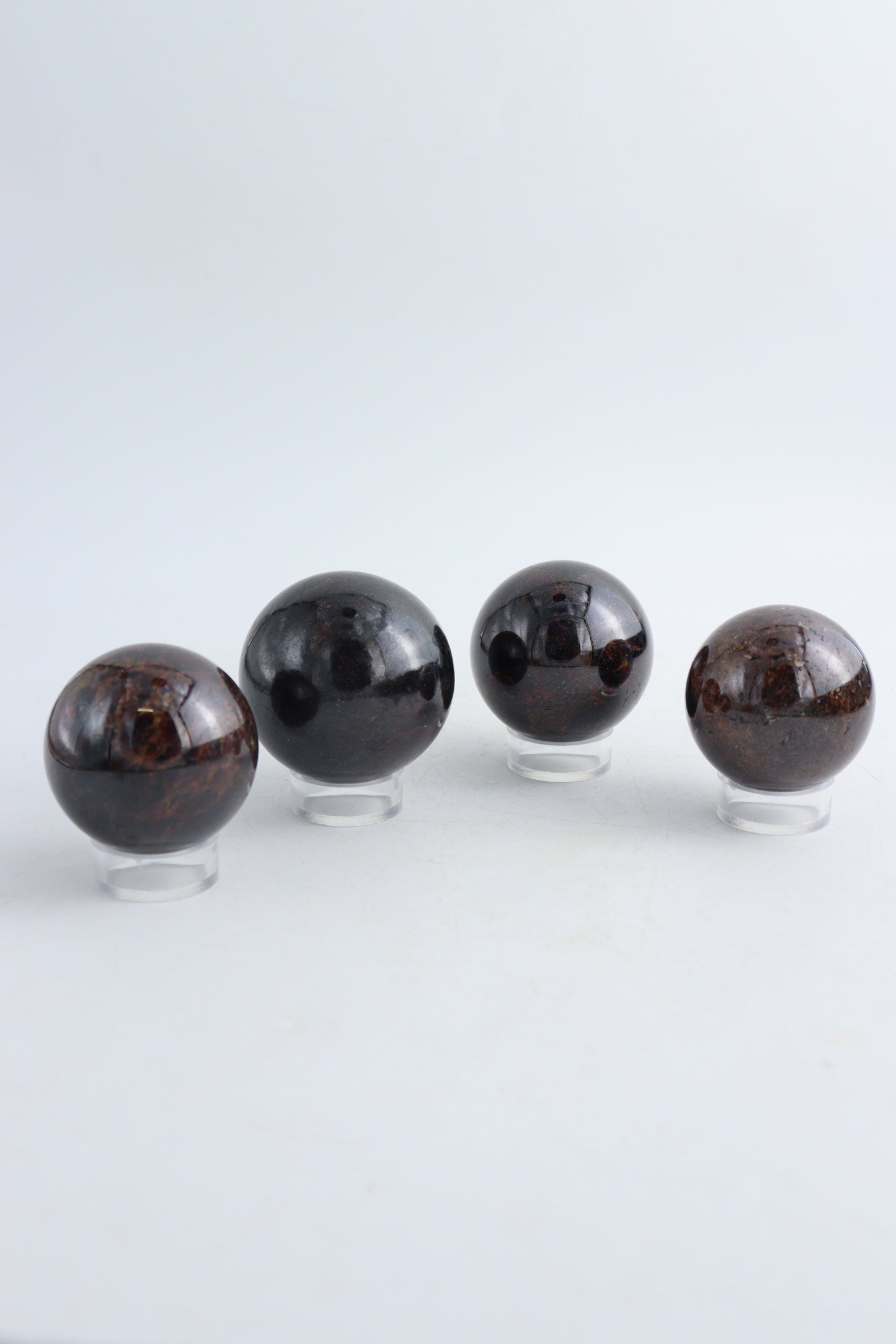 Four  Garnet Spheres - Expert Wholesale and Supplier of Wholesale Crystals & Bulk Gemstones, ["Garnet","Spheres"]