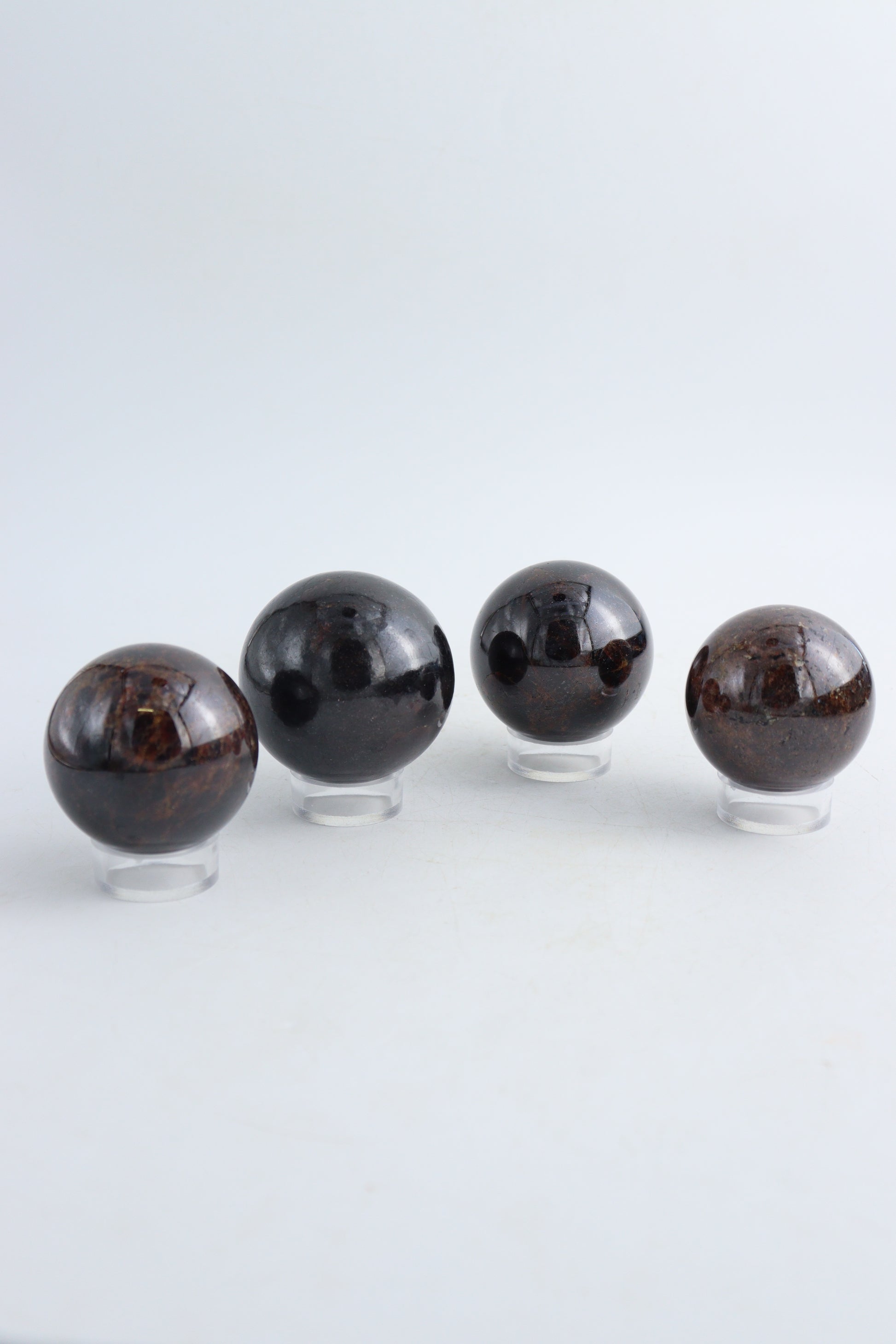 Four  Garnet Spheres - Expert Wholesale and Supplier of Wholesale Crystals & Bulk Gemstones, ["Garnet","Spheres"]