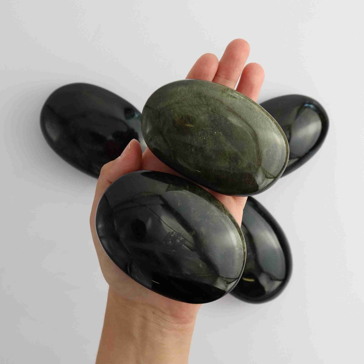 Gold Sheen Obsidian XL Palm Stone - Expert Supplier of Wholesale Crystals & Bulk Gemstones