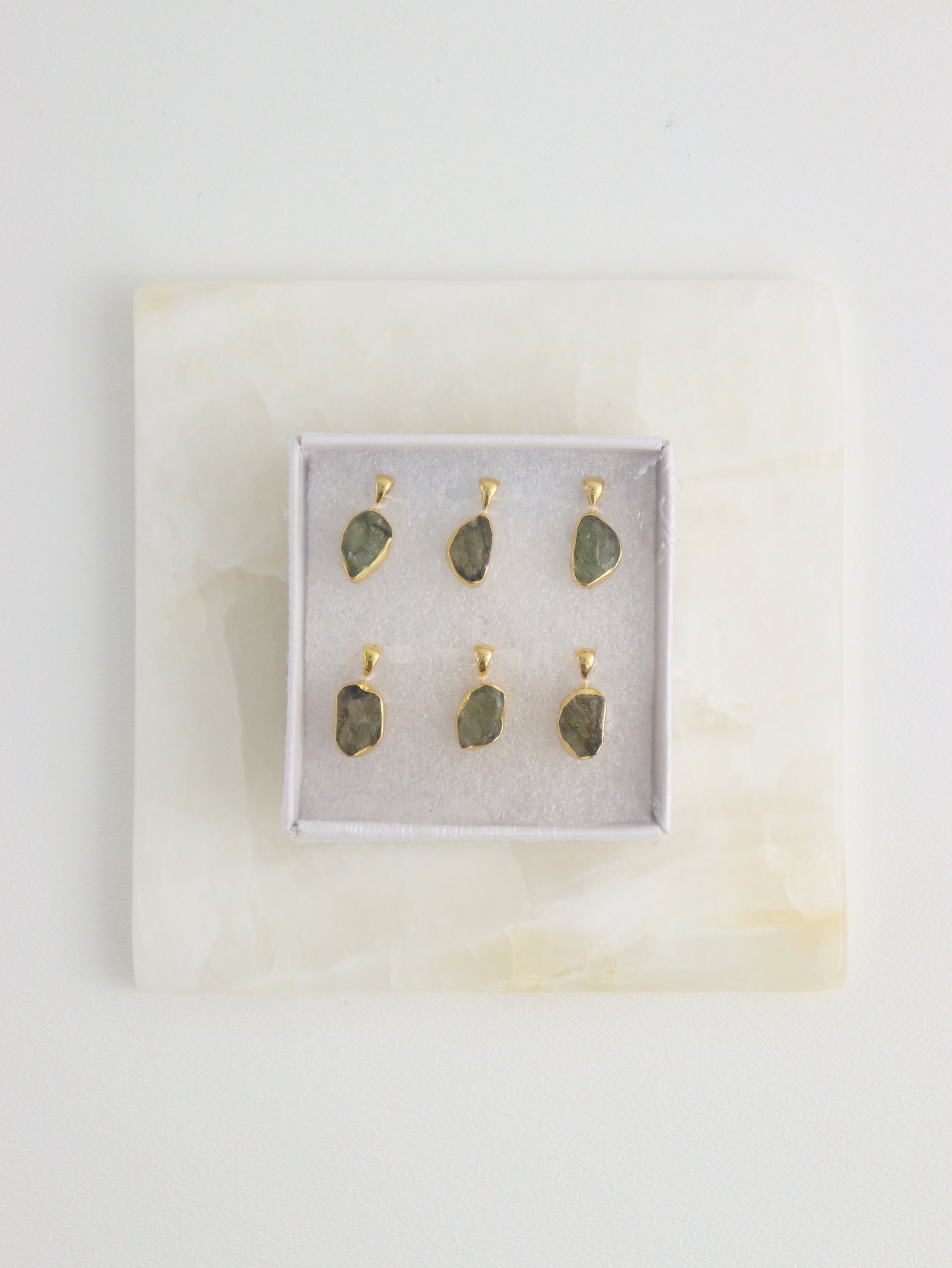 Gold Coated Sterling Silver Moldavite Pendants - Expert Wholesale and Supplier of Wholesale Crystals & Bulk Gemstones, ["pendants"]