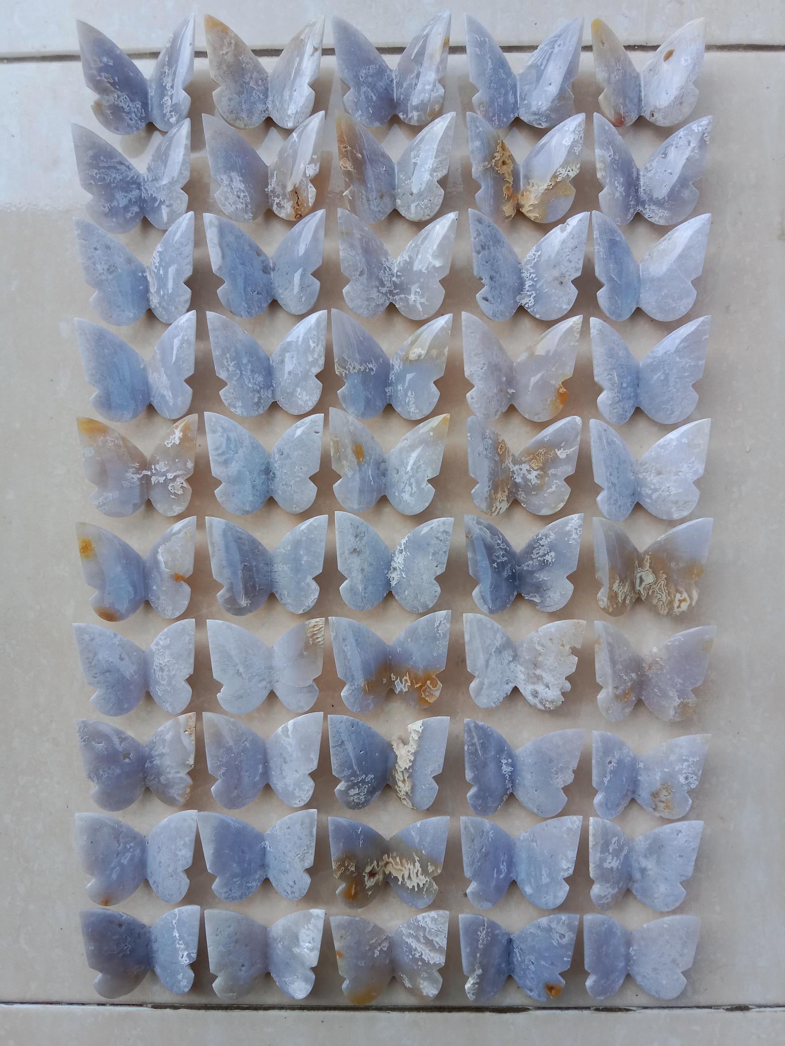 One White Fire Chalcedony Butterfly - Expert Wholesale and Supplier of Wholesale Crystals & Bulk Gemstones, ["Agate","Butterflies","Butterfly","White Fire Agate"]