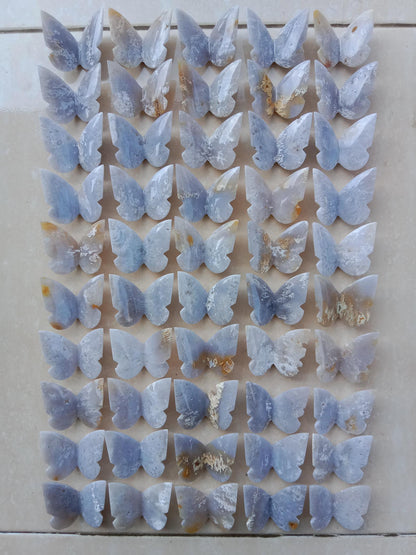 One White Fire Chalcedony Butterfly - Expert Wholesale and Supplier of Wholesale Crystals & Bulk Gemstones, ["Agate","Butterflies","Butterfly","White Fire Agate"]