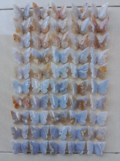 One White Fire Chalcedony Butterfly - Expert Wholesale and Supplier of Wholesale Crystals & Bulk Gemstones, ["Agate","Butterflies","Butterfly","White Fire Agate"]