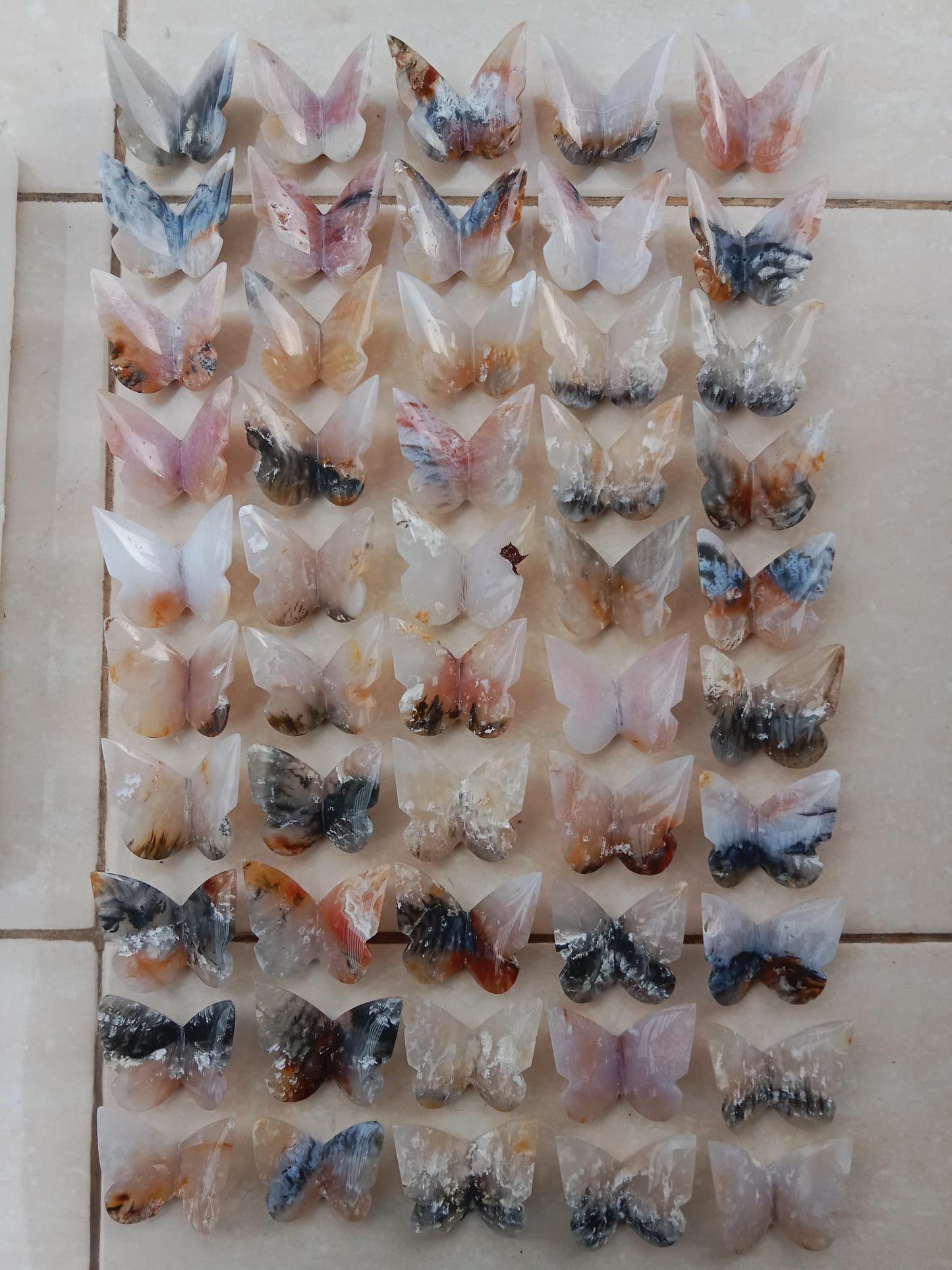 One Pink Plume Agate Butterfly - Expert Wholesale and Supplier of Wholesale Crystals & Bulk Gemstones, ["Agate","Butterflies","Butterfly","Pink Agate","Plume Agate"]