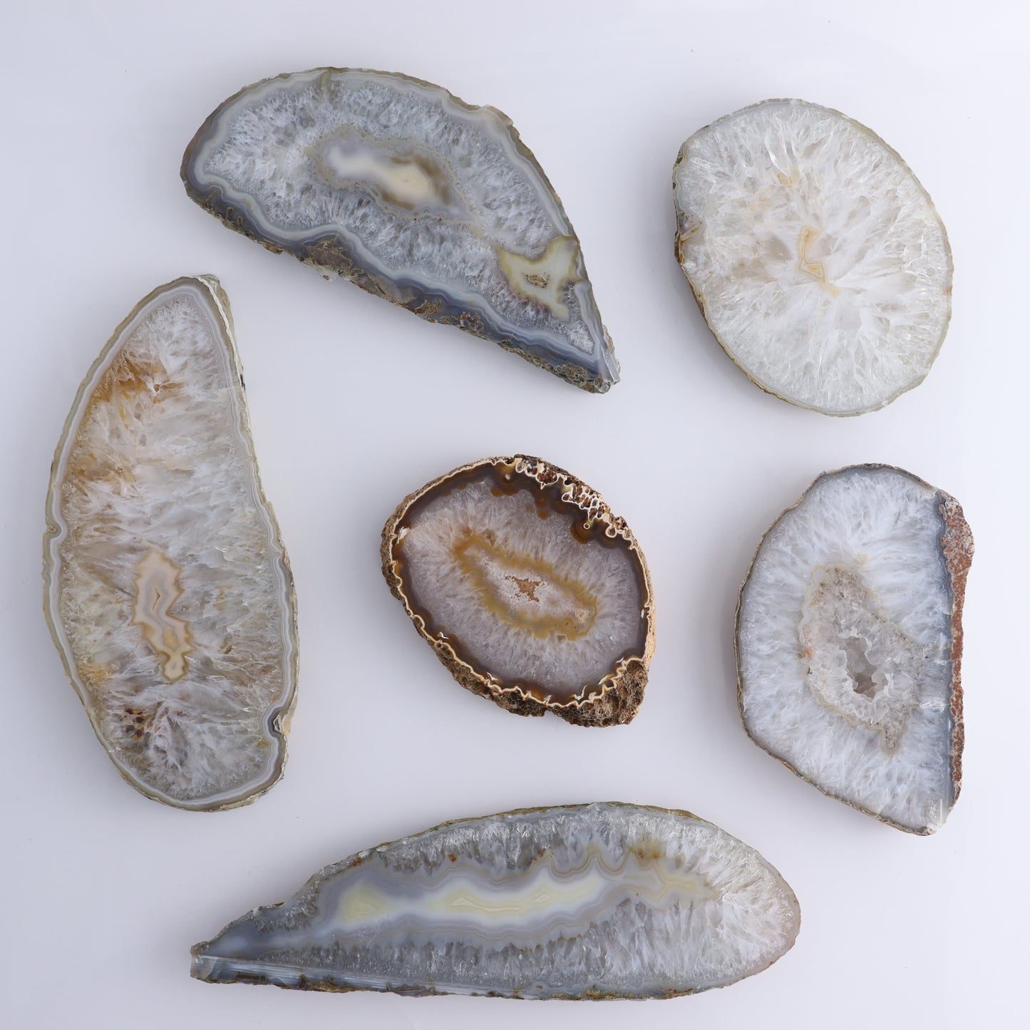 Agate Slices and Slabs Set of 6 - Expert Wholesale and Supplier of Wholesale Crystals & Bulk Gemstones, ["Agate","Brazil","Slices and Slabs"]
