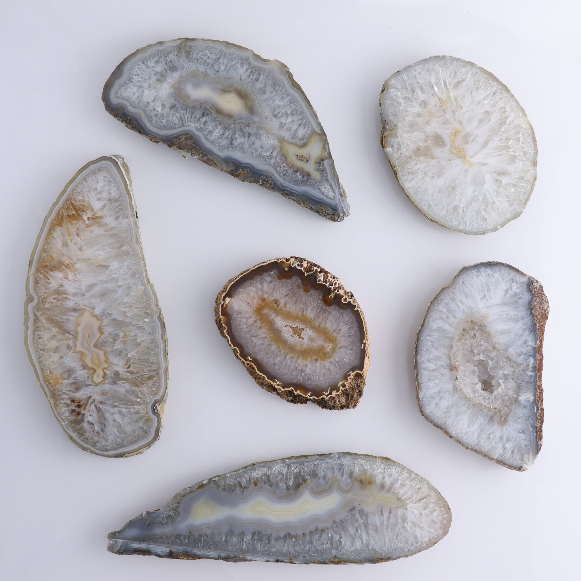 Agate Slices and Slabs Set of 6 - Expert Wholesale and Supplier of Wholesale Crystals & Bulk Gemstones, ["Agate","Brazil","Slices and Slabs"]