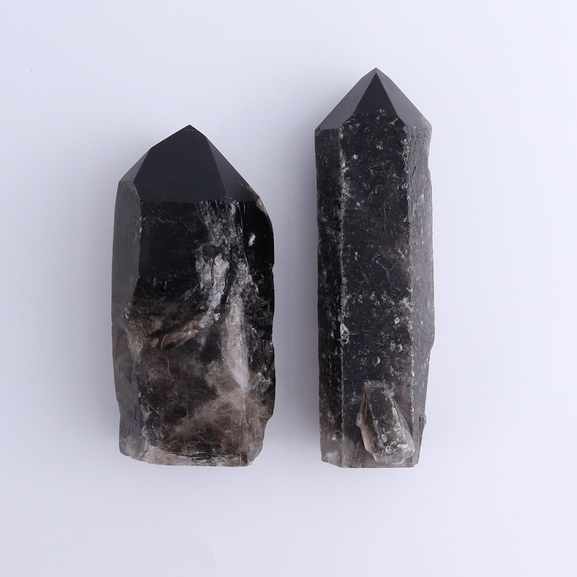 Dark Smoky Quartz Towers Set of 8 - Expert Wholesale and Supplier of Wholesale Crystals & Bulk Gemstones, ["close_70","Points","Quartz","Smoky Quartz","Towers"]
