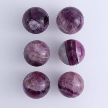 Purple Fluorite Spheres Set of 6 - Expert Wholesale and Supplier of Wholesale Crystals & Bulk Gemstones, ["Fluorite","Purple Fluorite","Spheres"]