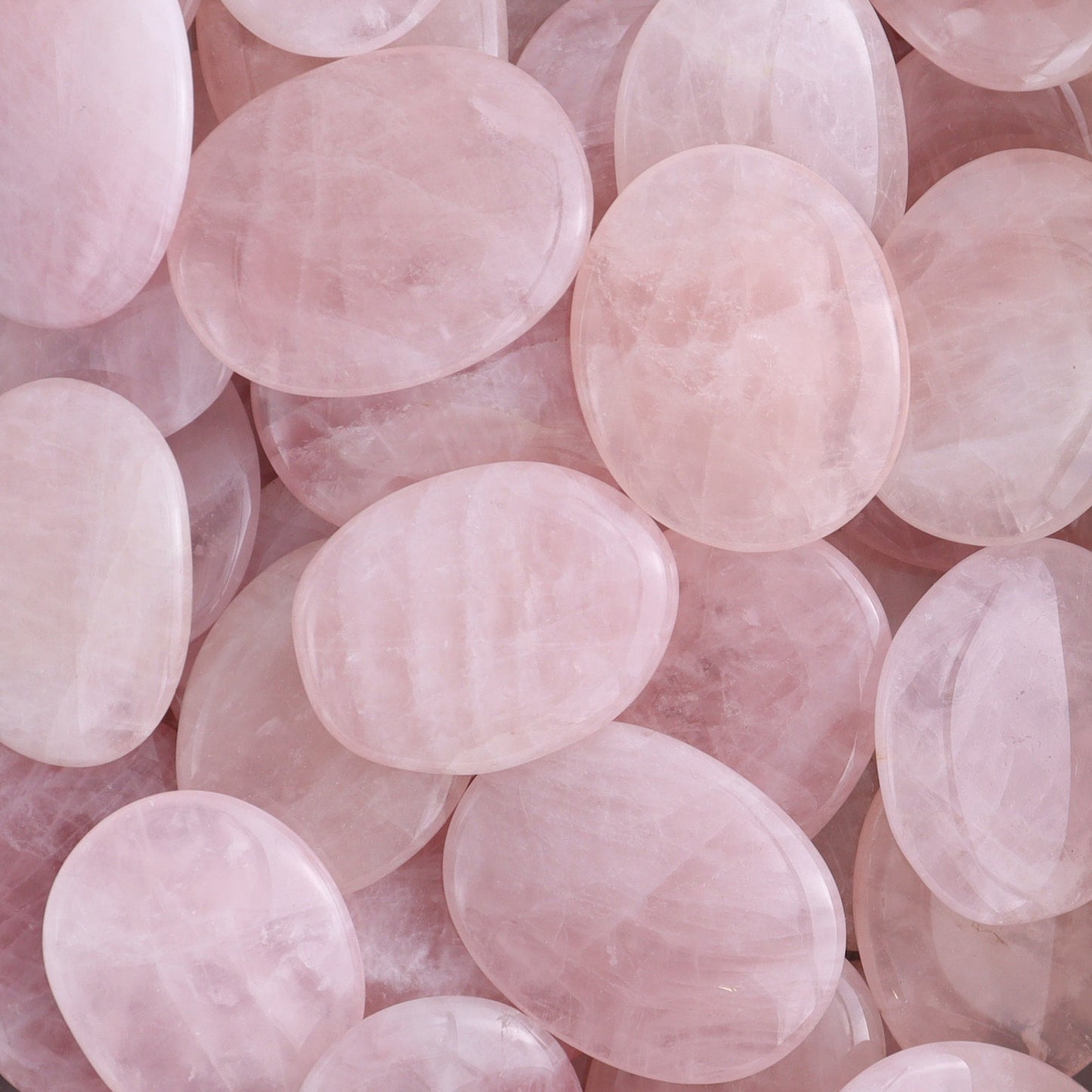 One Rose Quartz Flat Palm Stone - Expert Wholesale and Supplier of Wholesale Crystals & Bulk Gemstones, ["Palm Stones","Rose Quartz"]