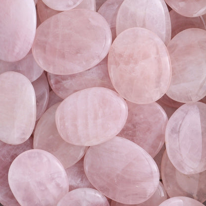 One Rose Quartz Flat Palm Stone - Expert Wholesale and Supplier of Wholesale Crystals & Bulk Gemstones, ["Palm Stones","Rose Quartz"]