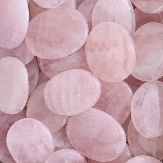 One Rose Quartz Flat Palm Stone - Expert Wholesale and Supplier of Wholesale Crystals & Bulk Gemstones, ["Palm Stones","Rose Quartz"]
