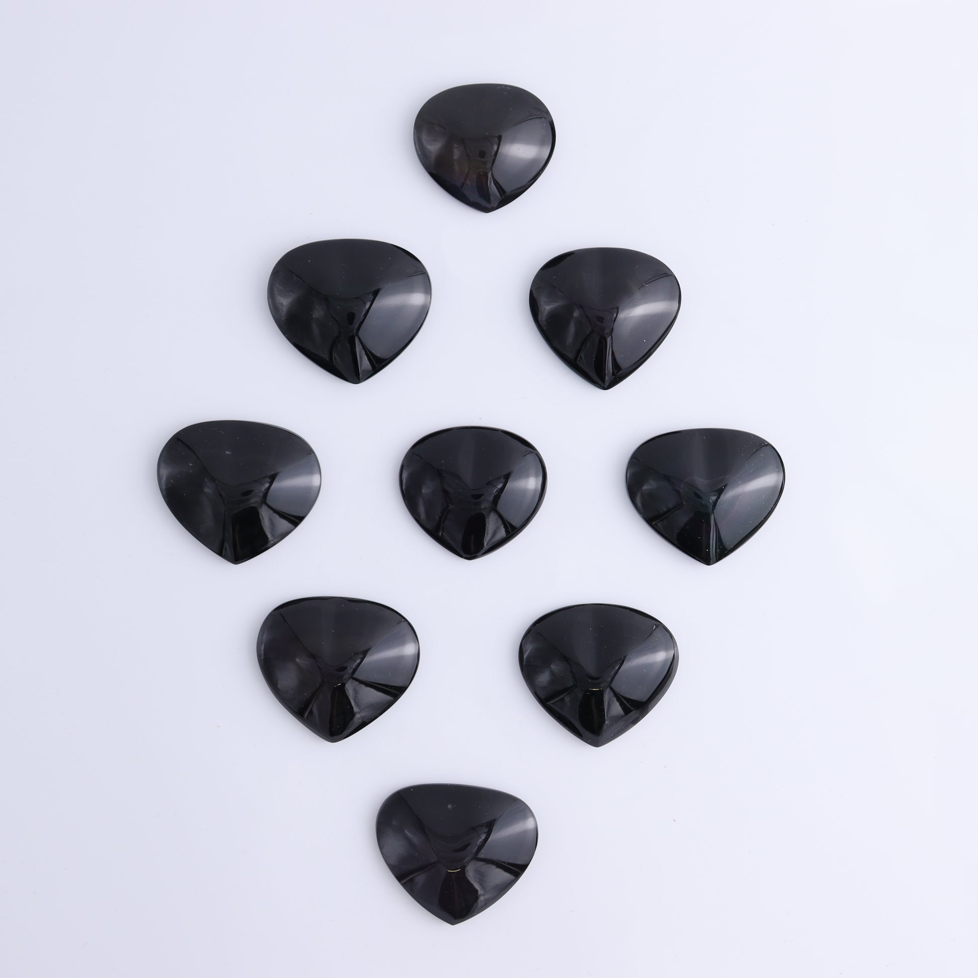 Obsidian Hearts Set of 9 - Expert Wholesale and Supplier of Wholesale Crystals & Bulk Gemstones, ["Hearts","Mexico","Obsidian"]