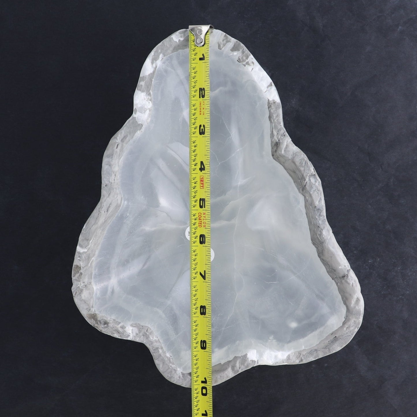 One Bowl Mexican Onyx/Calcite White with Grey Stone Edge