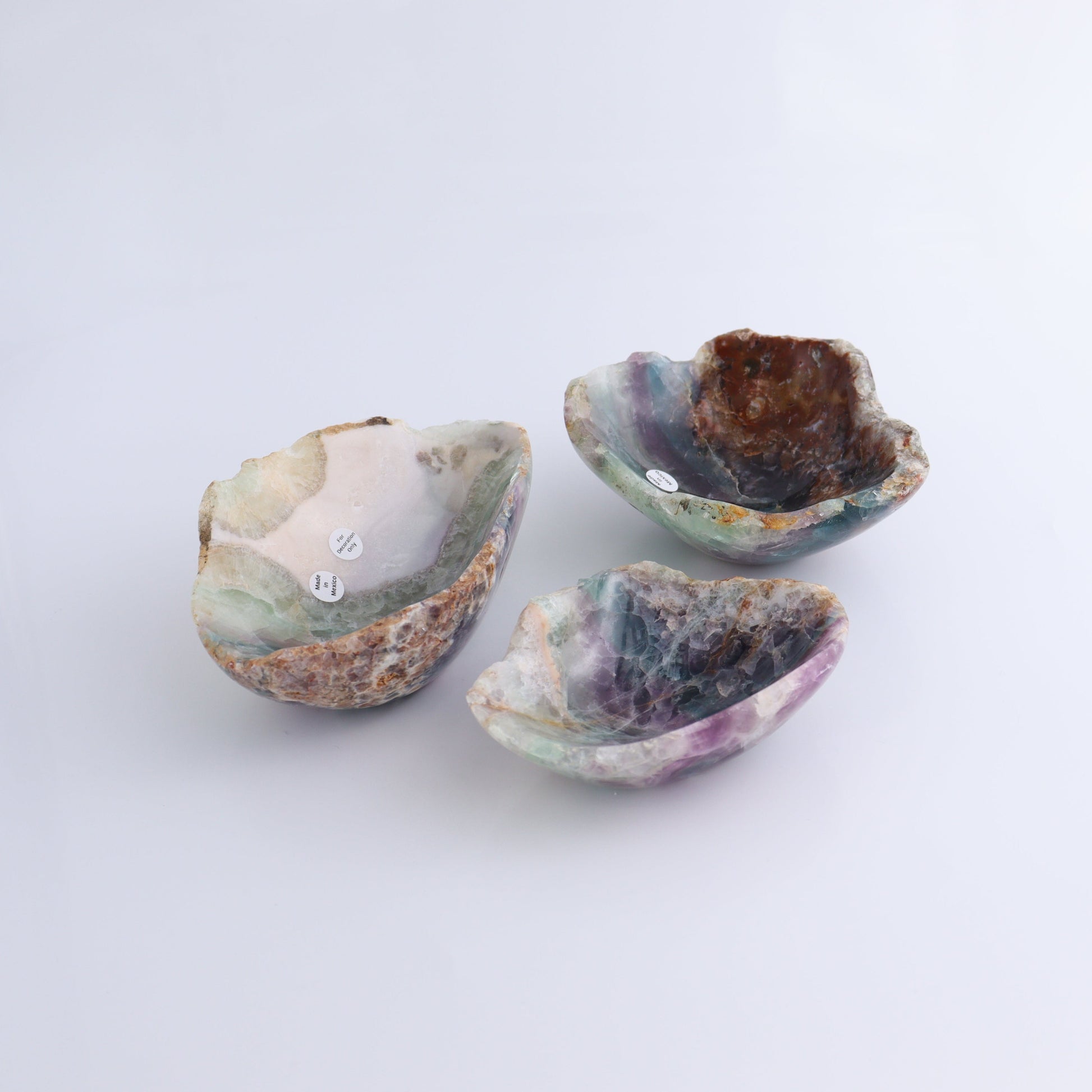 Fluorite Bowls Set of 3 - Expert Wholesale and Supplier of Wholesale Crystals & Bulk Gemstones, ["Bowls","Fluorite","Mexico"]