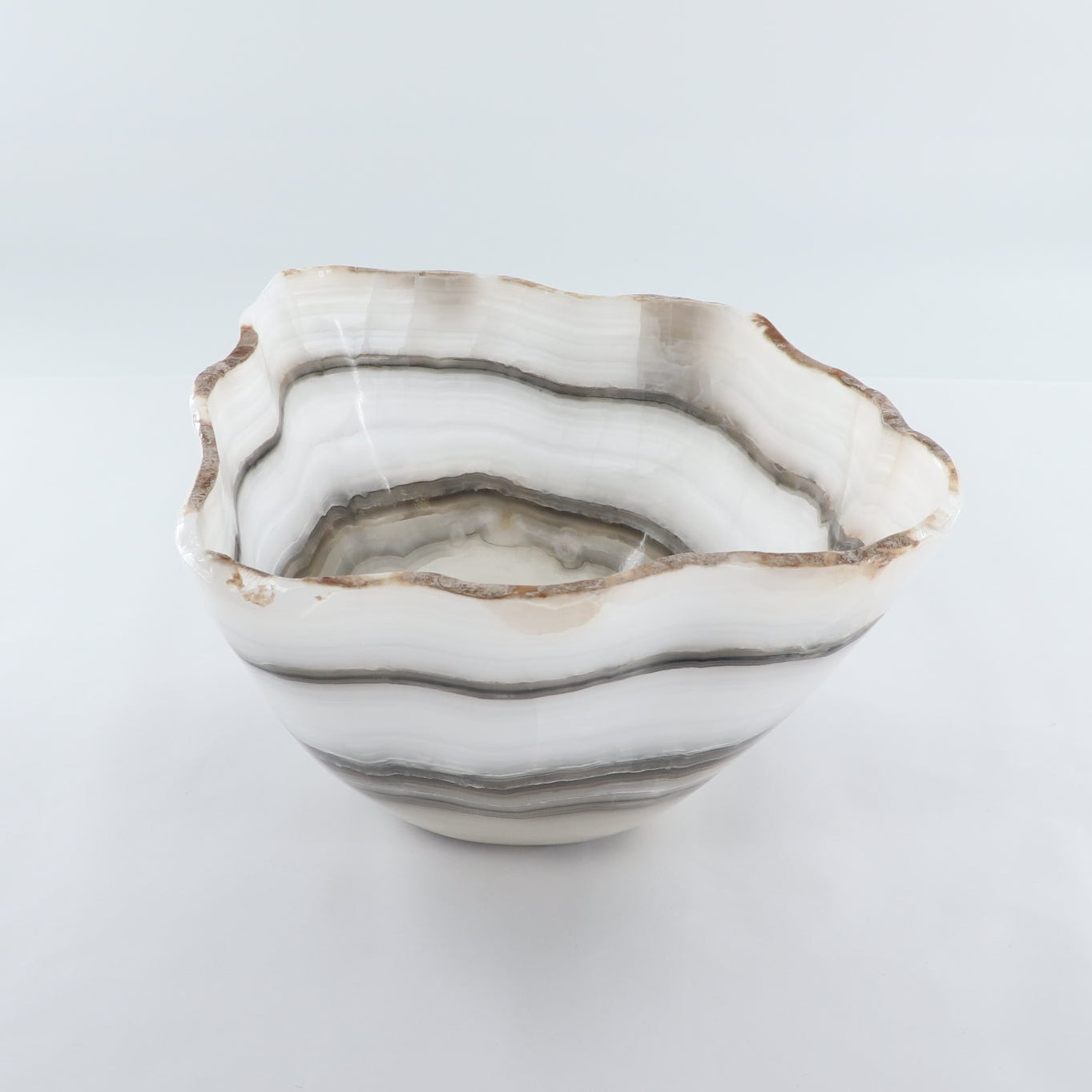 Mexican Onyx/Calcite Bowl (L) 14" x (W) 12" x (H) 7"