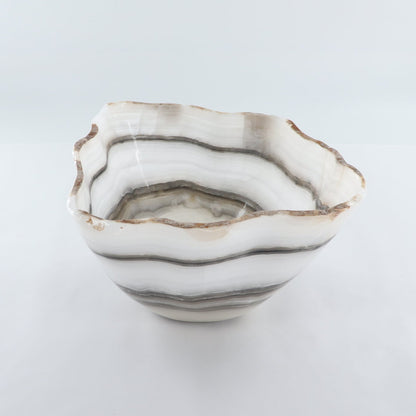 Mexican Onyx/Calcite Bowl (L) 14" x (W) 12" x (H) 7"