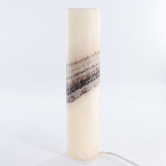 One White with Banding Onyx Lamp Blind