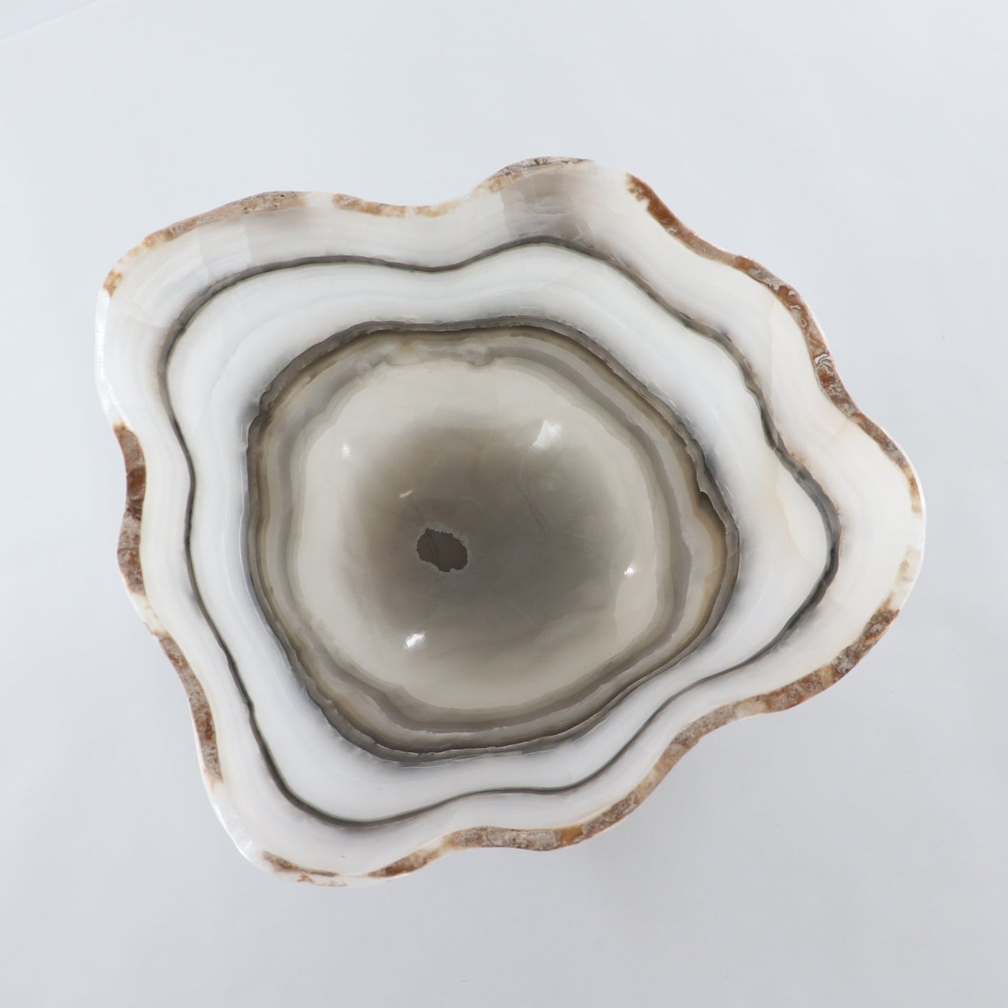 Mexican Onyx/Calcite Bowl (L) 14" x (W) 12" x (H) 7"