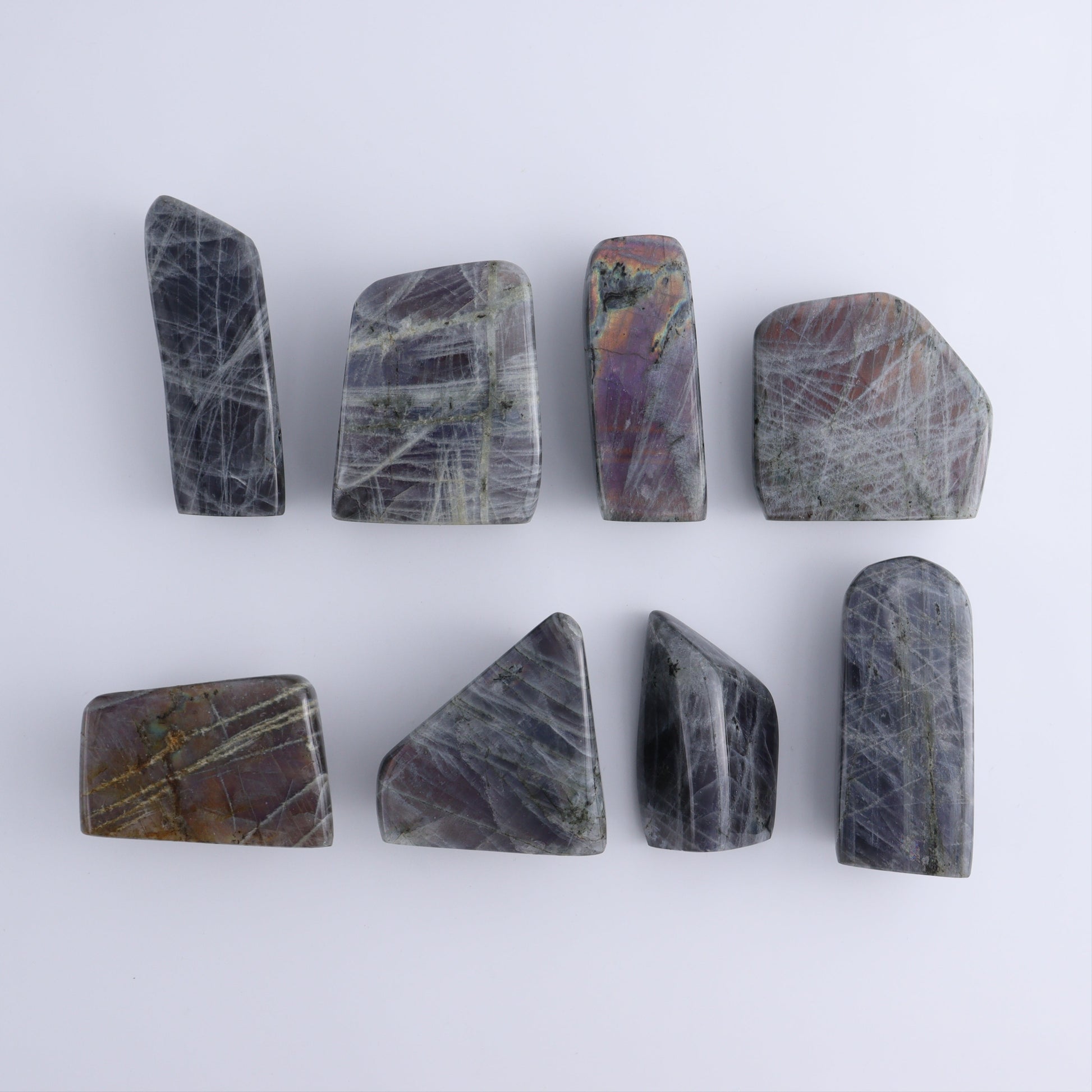 Labradorite Freeform Set of 8 - Expert Wholesale and Supplier of Wholesale Crystals & Bulk Gemstones, ["Freeforms","Labradorite","Madagascar"]