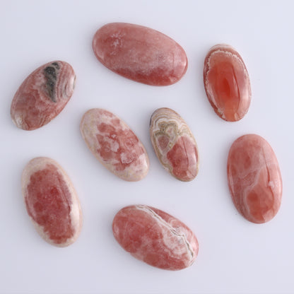 Rhodochrosite Oval Cabs Set of 8 - Expert Wholesale and Supplier of Wholesale Crystals & Bulk Gemstones, ["Argentina","Cabs","Oval","Rhodochrosite"]