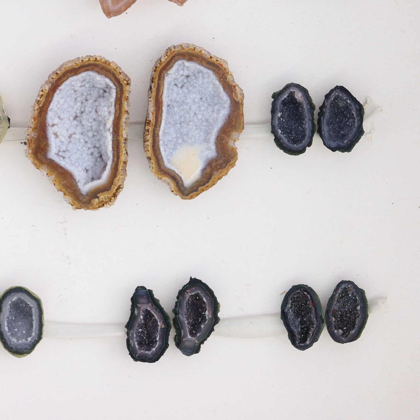 Tabasco Geodes 9 Pairs - Expert Wholesale and Supplier of Wholesale Crystals & Bulk Gemstones, ["Geodes","Tabasco Geode"]