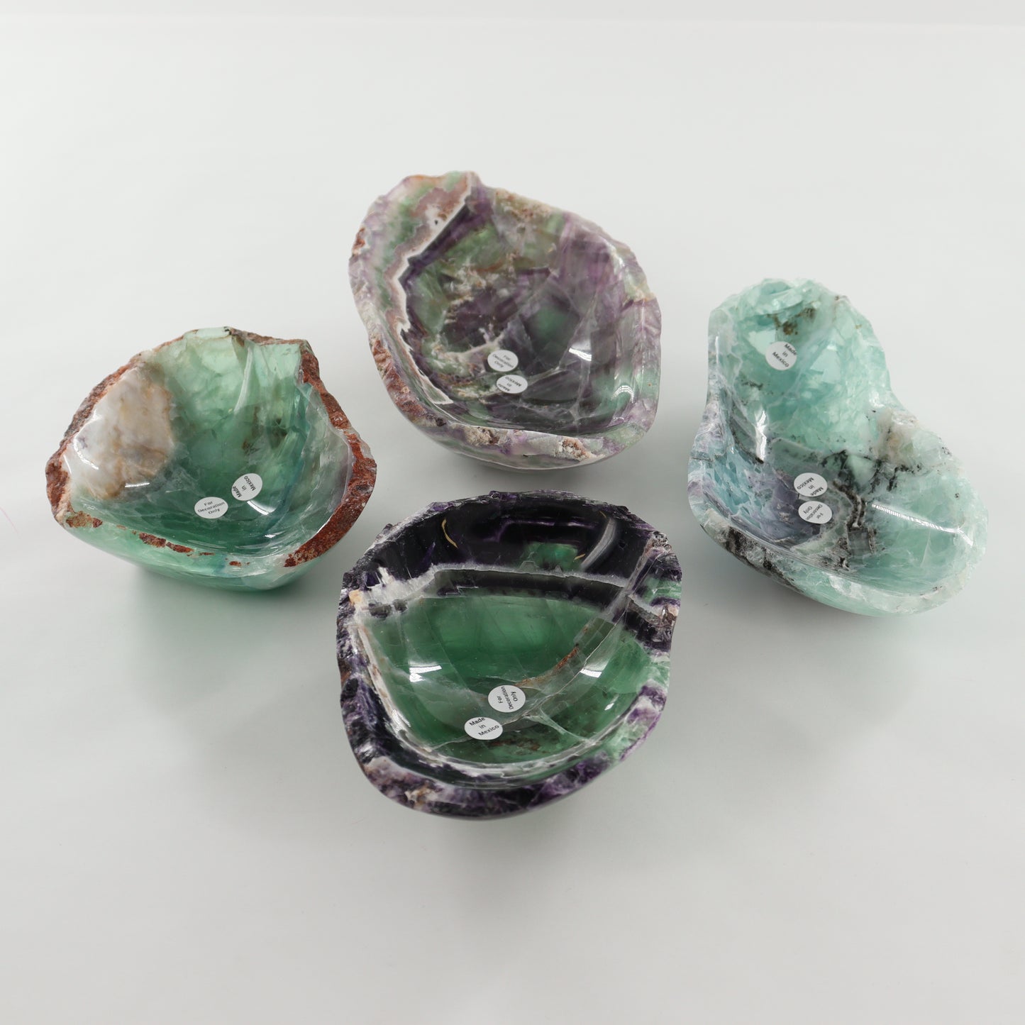 Fluorite Bowls Set of 4 - Expert Wholesale and Supplier of Wholesale Crystals & Bulk Gemstones, ["Bowls","Fluorite","Mexico"]