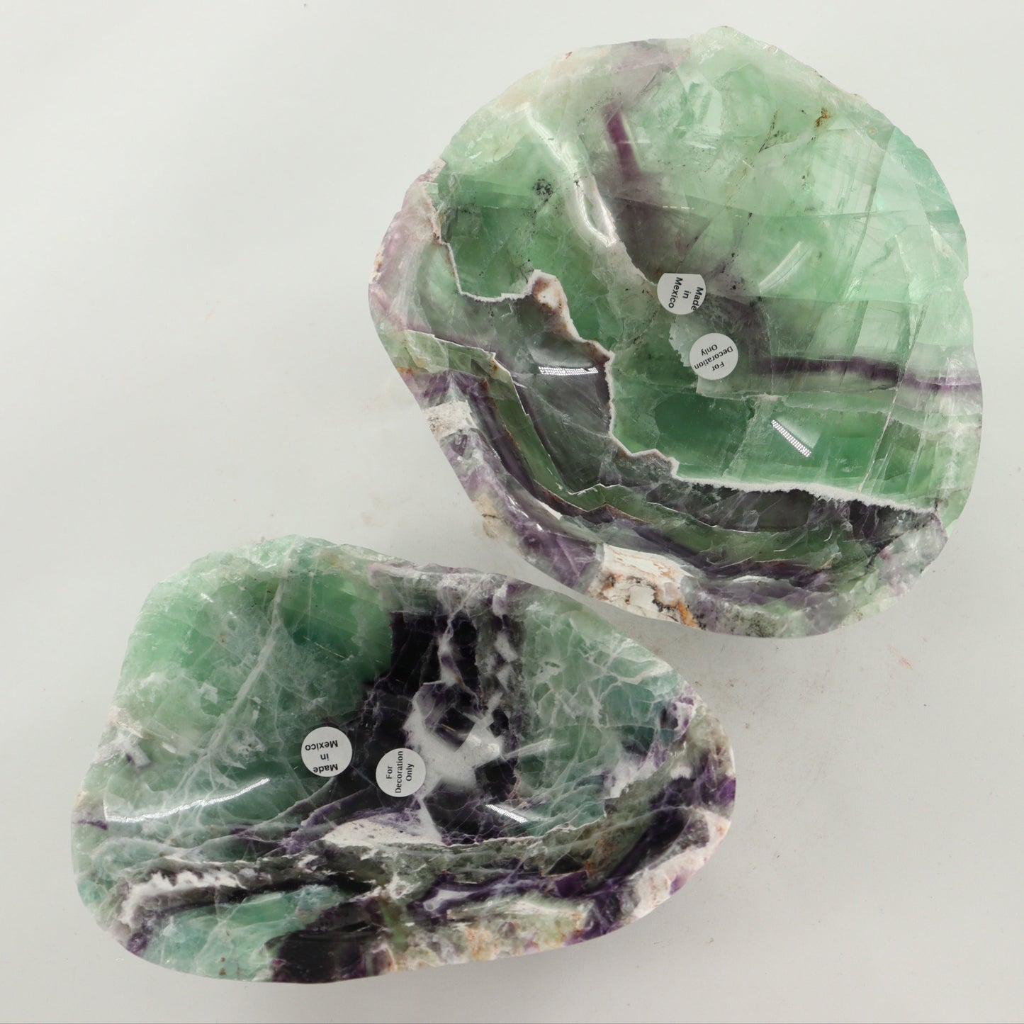 Fluorite Bowls Set of 2 - Expert Wholesale and Supplier of Wholesale Crystals & Bulk Gemstones, ["Bowls","Fluorite","Mexico"]