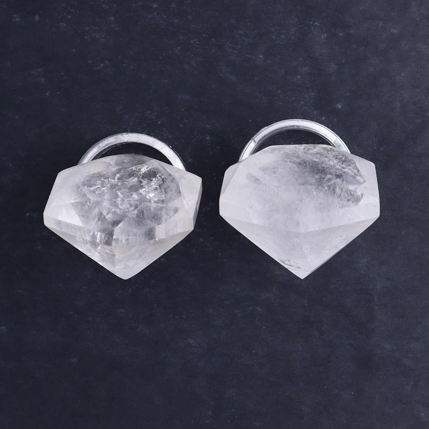 Quartz Diamond Shaped Carvings Set of 6 - Expert Wholesale and Supplier of Wholesale Crystals & Bulk Gemstones, ["Brazil","Clear Quartz","Mixed Carvings","Quartz"]