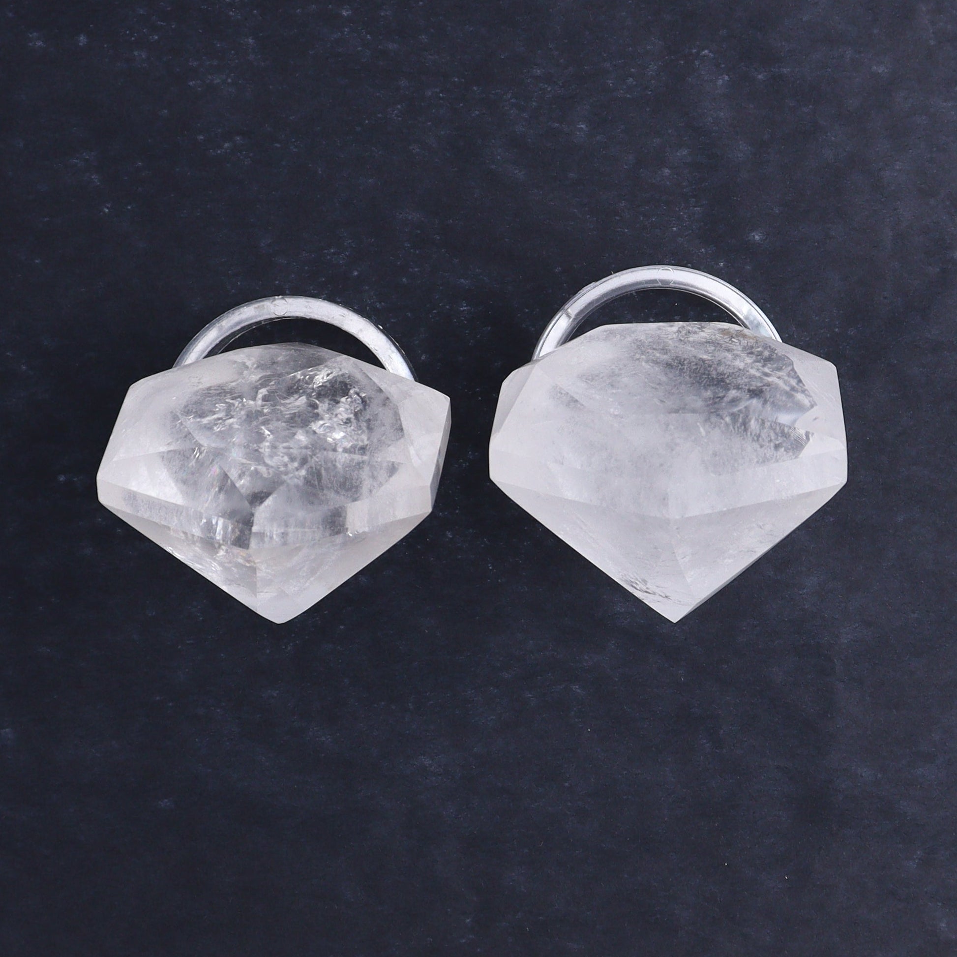 Quartz Diamond Shaped Carvings Set of 6 - Expert Wholesale and Supplier of Wholesale Crystals & Bulk Gemstones, ["Brazil","Clear Quartz","Mixed Carvings","Quartz"]
