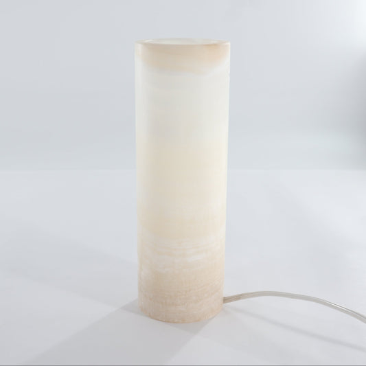 One Small White & Honey Polished Top Onyx Lamp Blind - Expert Wholesale and Supplier of Wholesale Crystals & Bulk Gemstones, ["Lamps","Mexico","onyx"]