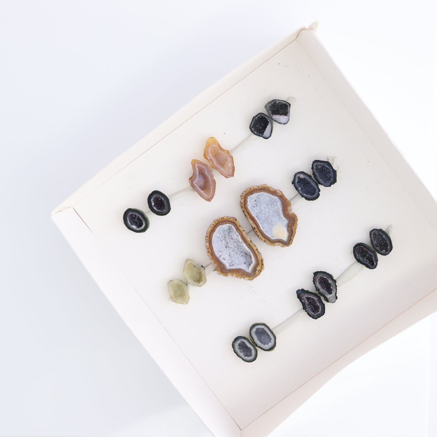 Tabasco Geodes 9 Pairs - Expert Wholesale and Supplier of Wholesale Crystals & Bulk Gemstones, ["Geodes","Tabasco Geode"]