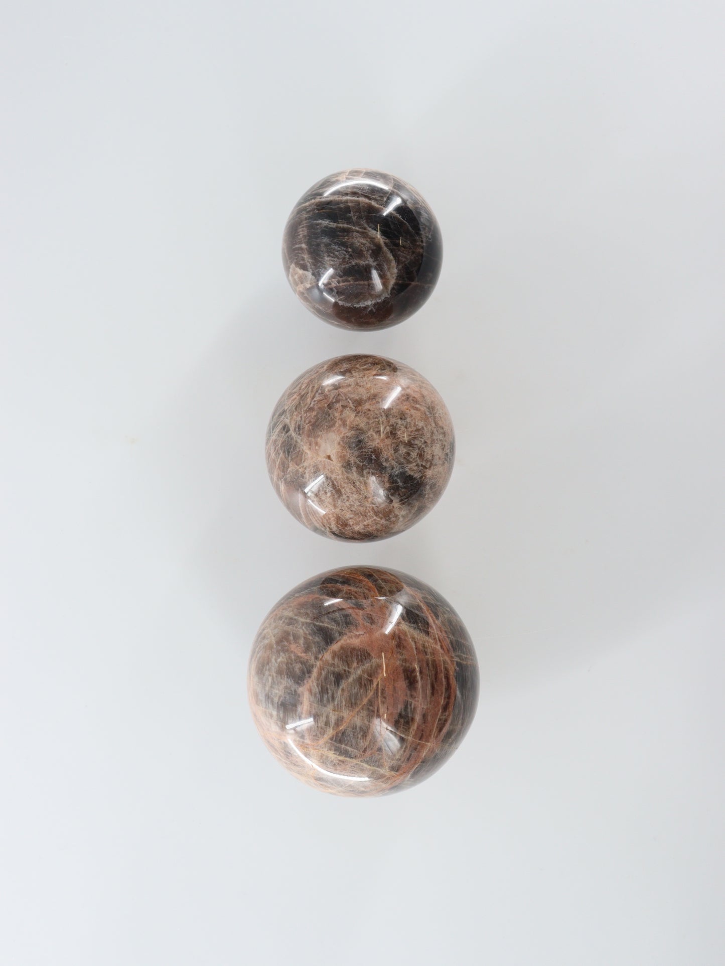Black Moonstone Spheres Set of 3 - Expert Wholesale and Supplier of Wholesale Crystals & Bulk Gemstones, []