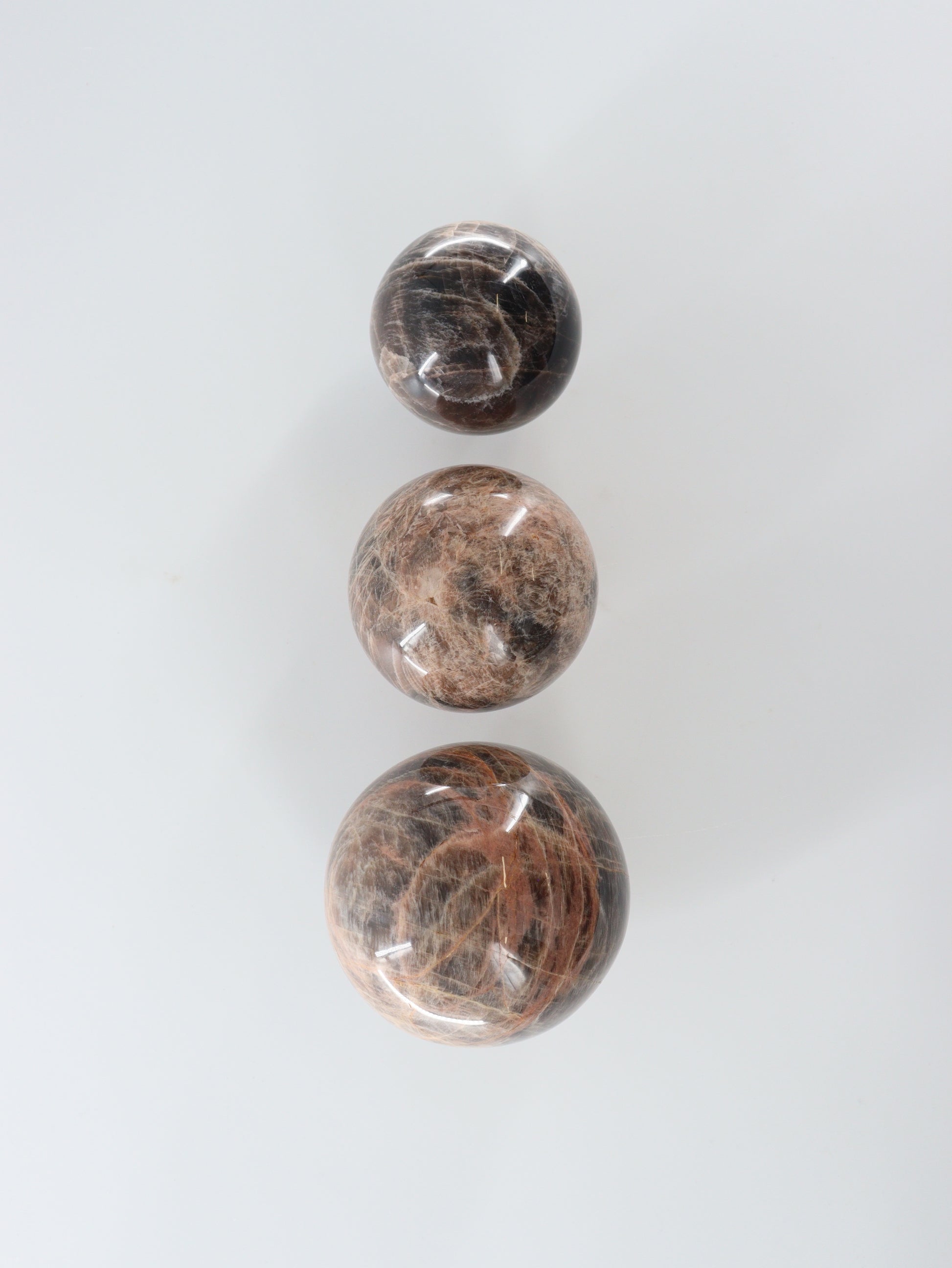 Black Moonstone Spheres Set of 3 - Expert Wholesale and Supplier of Wholesale Crystals & Bulk Gemstones, []