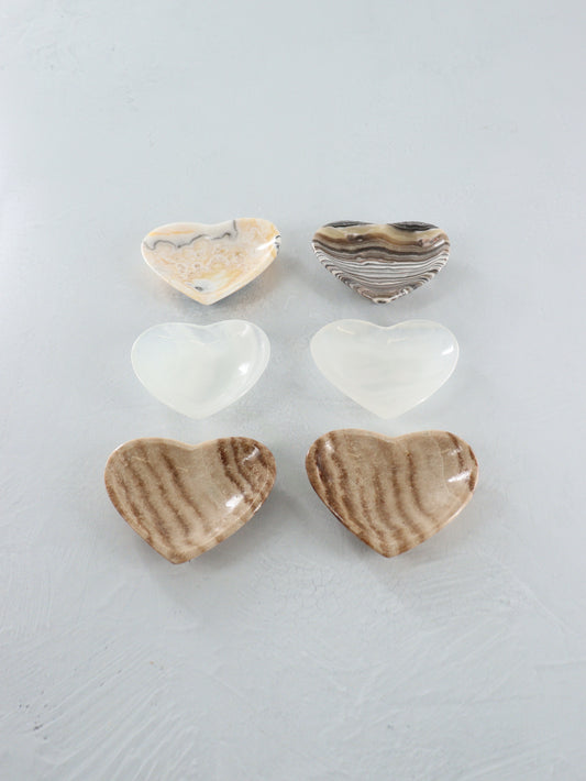 Mixed Onyx Heart Bowls Set of 6 - Expert Supplier of Wholesale Crystals & Bulk Gemstones