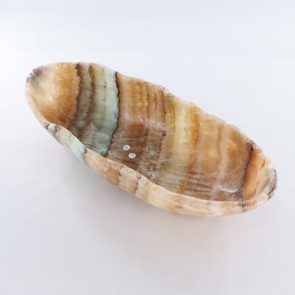 Mexican Onyx/Calcite Canoe Bowl - Expert Wholesale and Supplier of Wholesale Crystals & Bulk Gemstones, ["Bowls","Calcite","canoe","Mexico","onyx"]