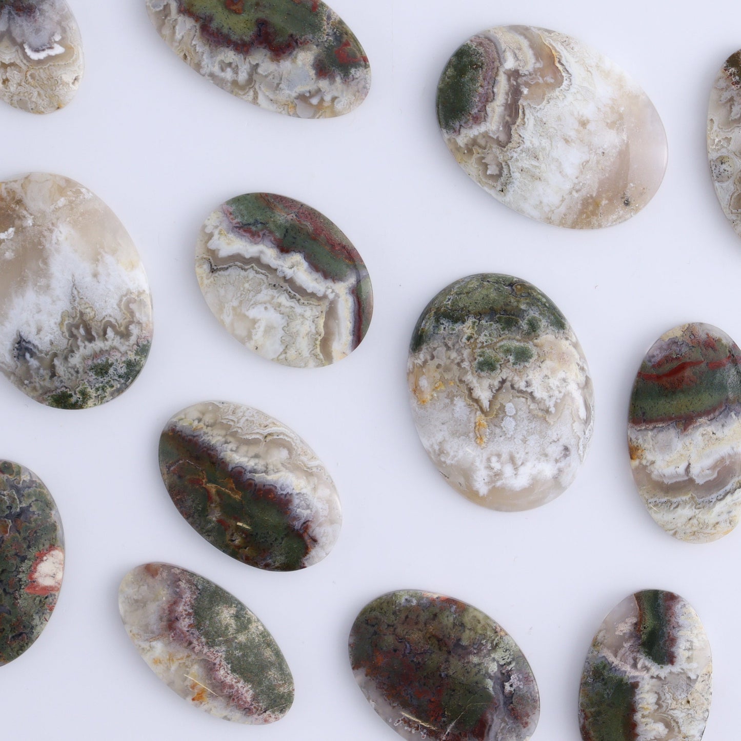 One Moss Agate Oval Cab - Expert Wholesale and Supplier of Wholesale Crystals & Bulk Gemstones, ["Agate","Cabs","Moss Agate","Oval"]