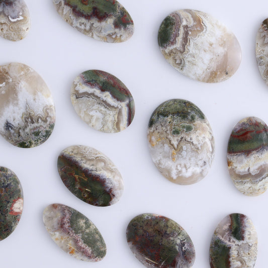 One Moss Agate Oval Cab