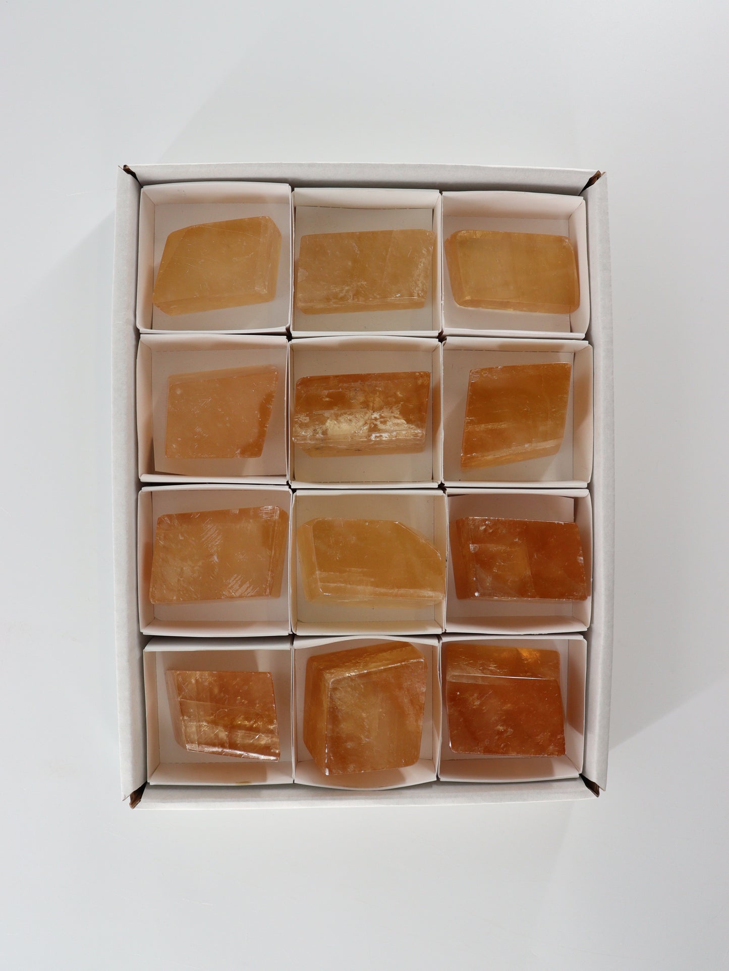 Honey Optical Calcite Freeforms Set of 12