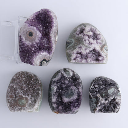 Uruguay Amethyst Set of 5 - Expert Wholesale and Supplier of Wholesale Crystals & Bulk Gemstones, ["Amethyst","Cut Base","Uruguay"]