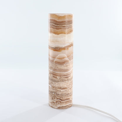 One Medium Honey Polished Top Onyx Lamp Blind