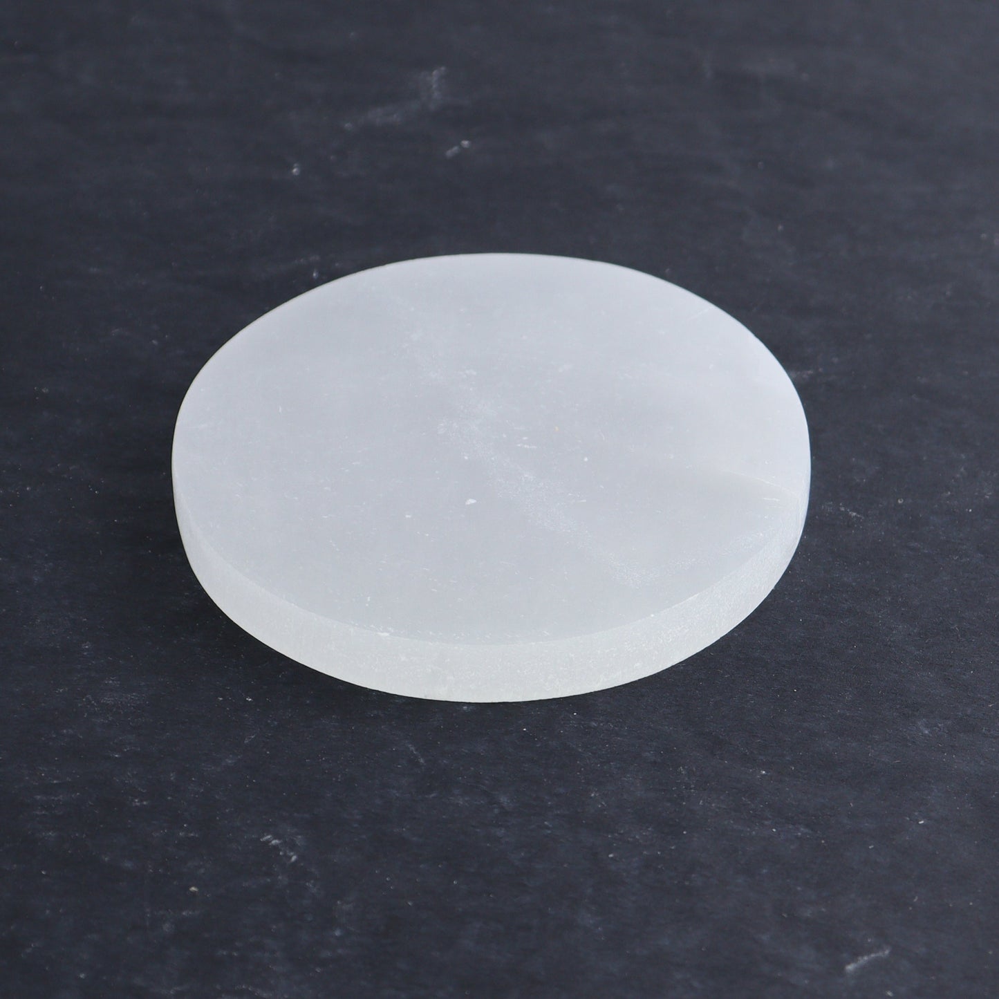 One Selenite (Satin Spar) Round Plate 10 cm - Expert Wholesale and Supplier of Wholesale Crystals & Bulk Gemstones, ["Close_30","Morocco","Round Dish","Selenite"]