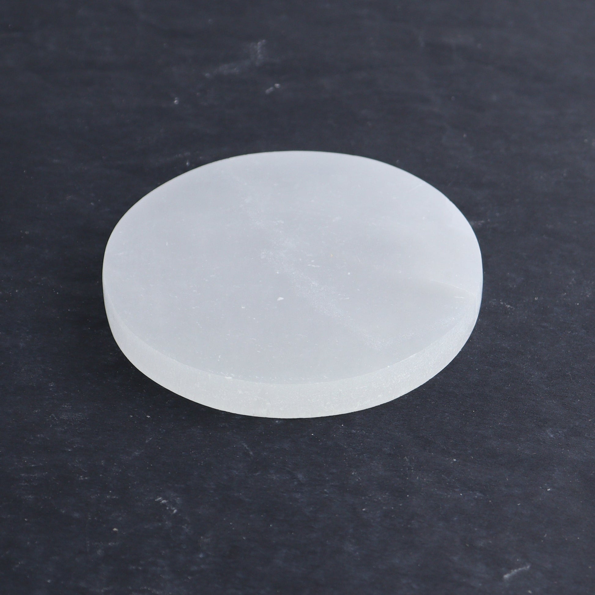 One Selenite (Satin Spar) Round Plate 10 cm - Expert Wholesale and Supplier of Wholesale Crystals & Bulk Gemstones, ["Close_30","Morocco","Round Dish","Selenite"]