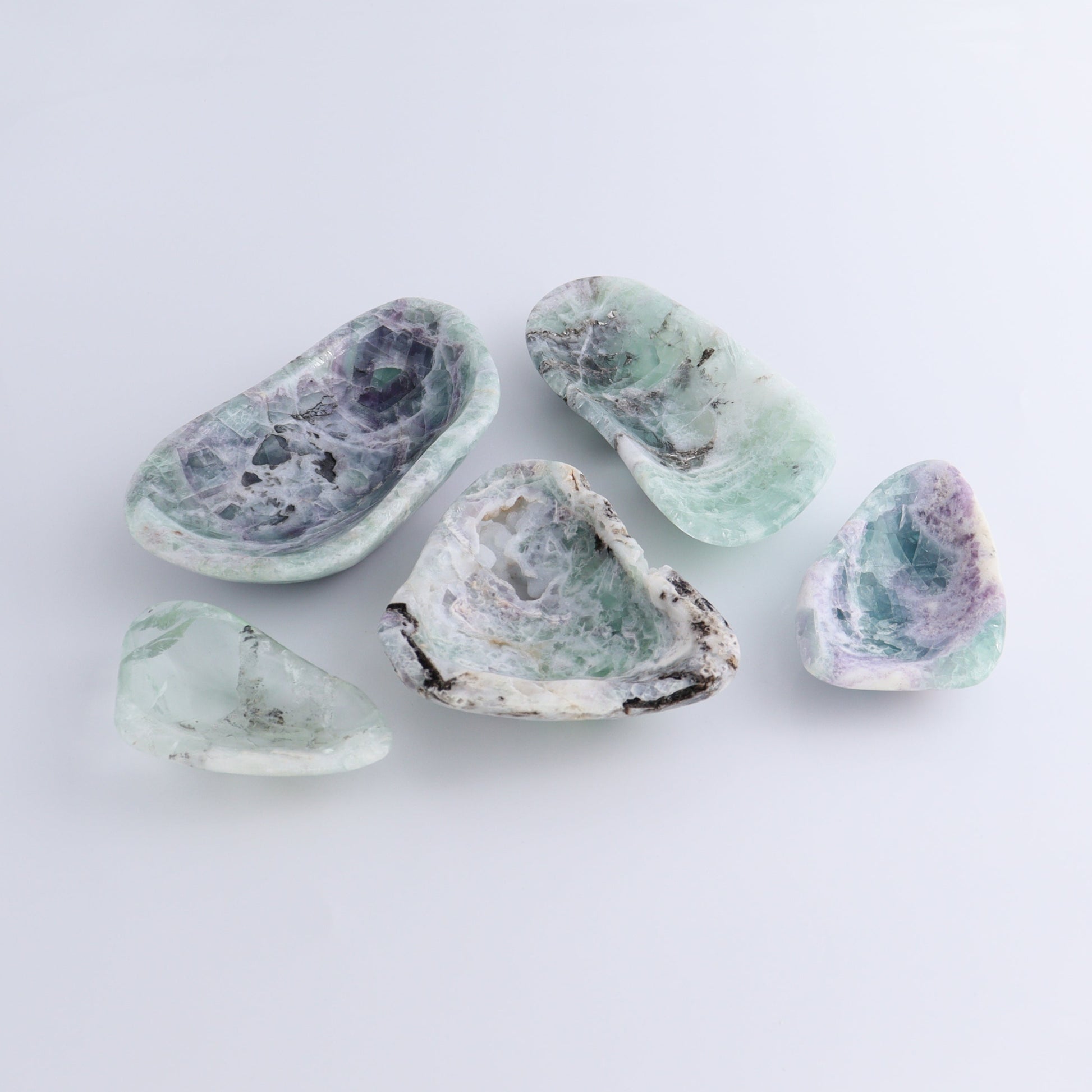 Fluorite Bowls Set of 5 - Expert Wholesale and Supplier of Wholesale Crystals & Bulk Gemstones, ["Bowls","Fluorite","Mexico"]