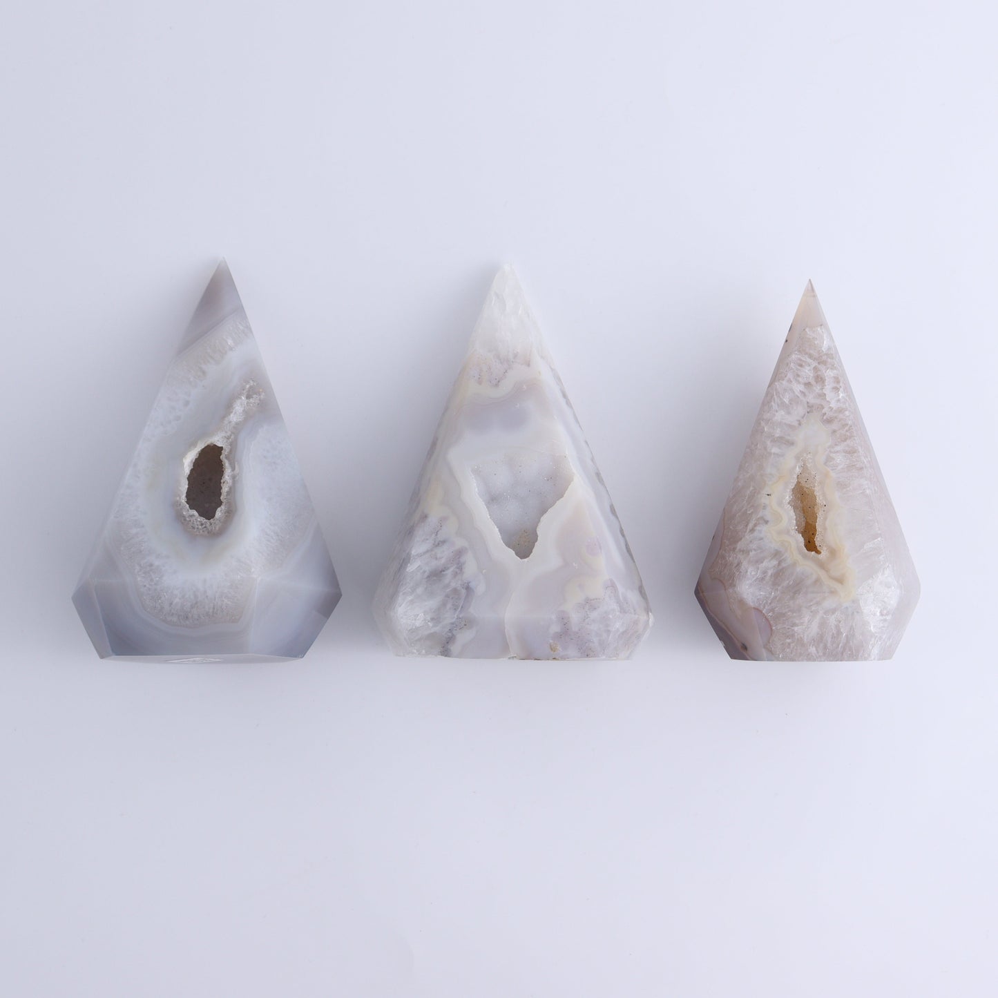 Agate Obelisk Set of 3 - Expert Wholesale and Supplier of Wholesale Crystals & Bulk Gemstones, ["Agate","Brazil","moons"]