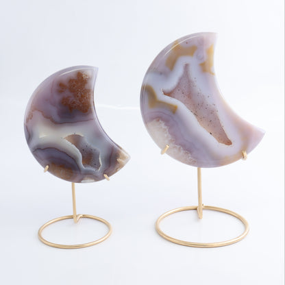 Agate Moons with Stand Set of 2 - Expert Wholesale and Supplier of Wholesale Crystals & Bulk Gemstones, ["Agate","Brazil","moons"]