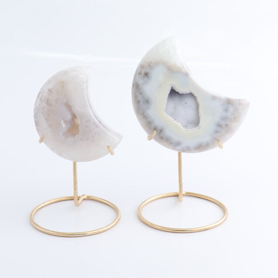 Agate Moons with Stand Set of 4 - Expert Wholesale and Supplier of Wholesale Crystals & Bulk Gemstones, ["Agate","Brazil","moons"]