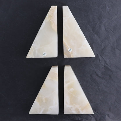 One Pair of Mexican Onyx/Calcite White Polished Bookends
